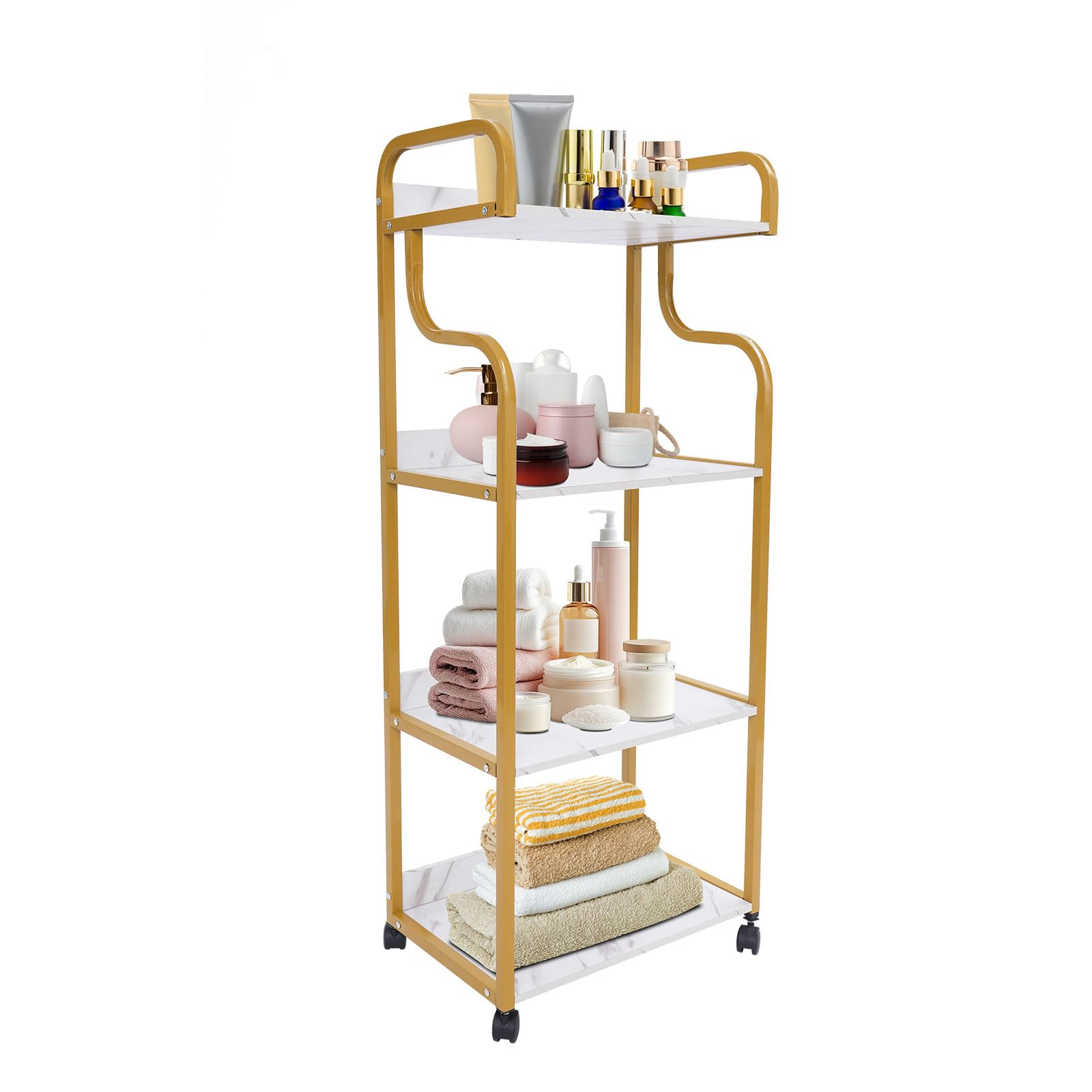 Beauty Salon Trolley Cart,Rolling Barber Cart,4 Tier Heavy Duty Salon Rolling Trolley,Storage Craft Art Cart for Beauty Salon SPA Office