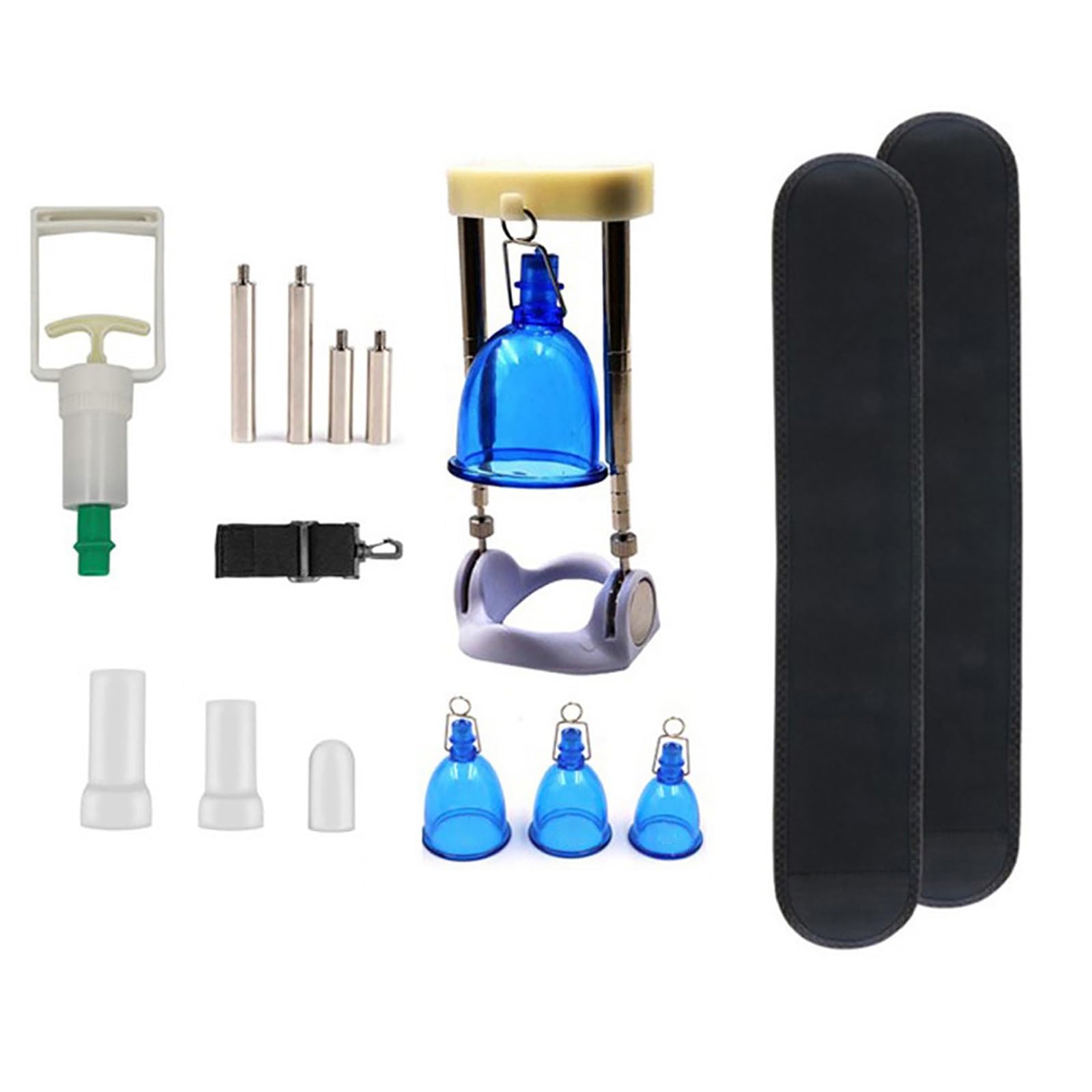 Bomba de pene de 3 tamaños, extensor pene, agrandador y engrosador por vacío, kit succión for crecimiento y estiramiento, masturbador, juguete for la erección hombres (juego completo)