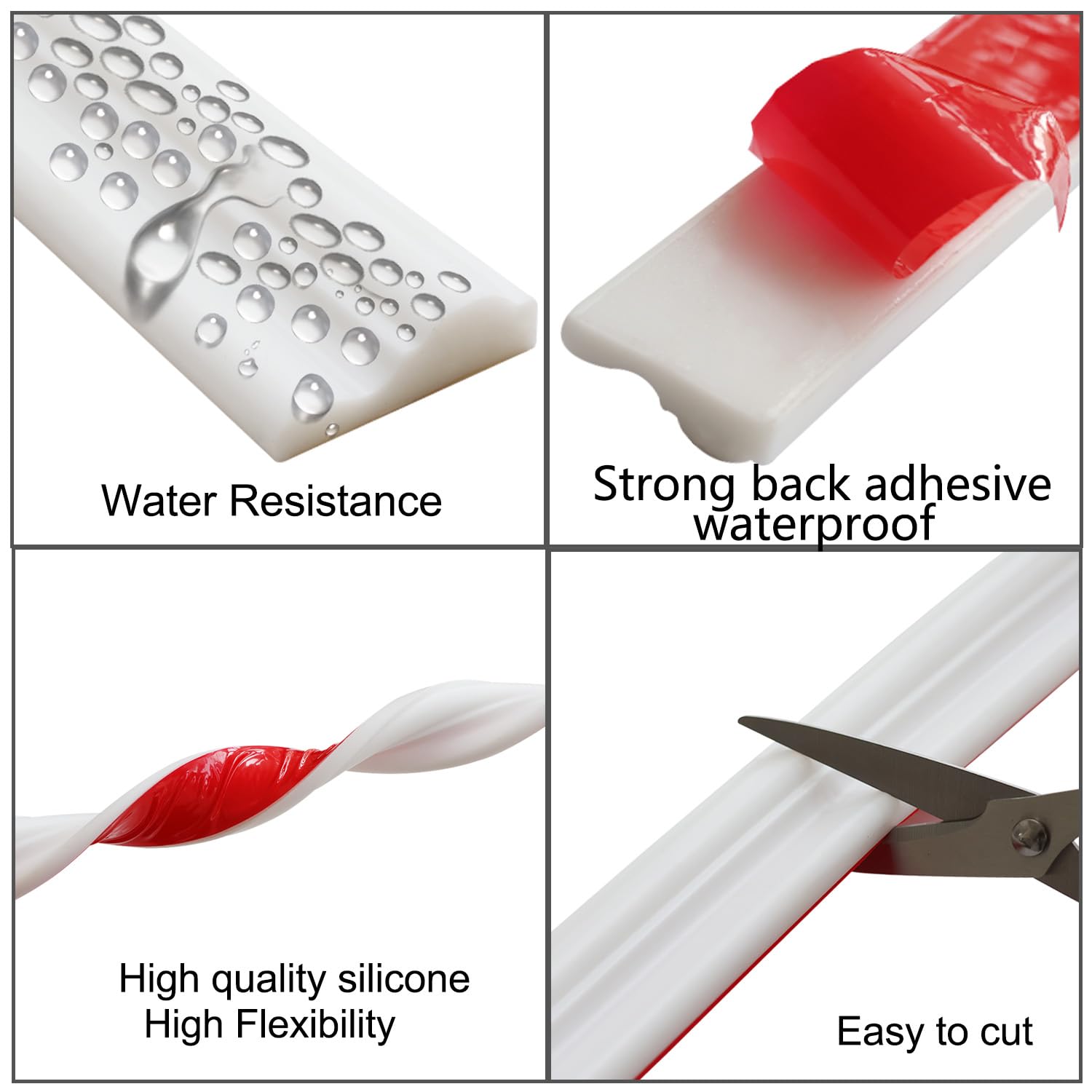 Moulure Murale Garniture Murale Autocollante Moulure Adhesive à Décoller et à Coller Blanc Décoration Murale pour Carrelage, Miroir, Plafond, Sol, Panneau, Armoire (2.7cm*5)