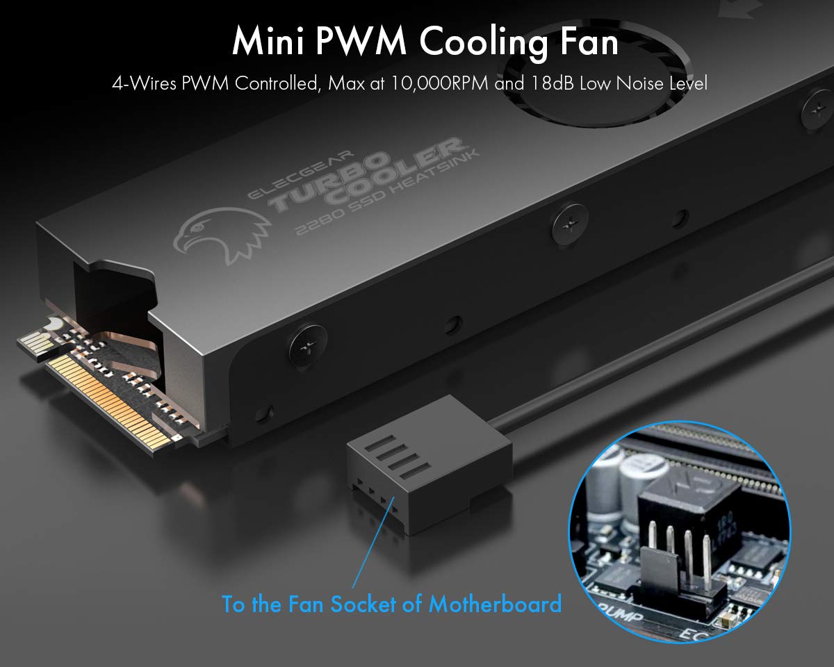 SATA3 ヒートシンク M.2 2280 冷却ファン付き デスクトップコンピュータ用SSDハードディスク用 SATA3 ヒートシンク M.2 2280 冷却ファン付き デスクトップ