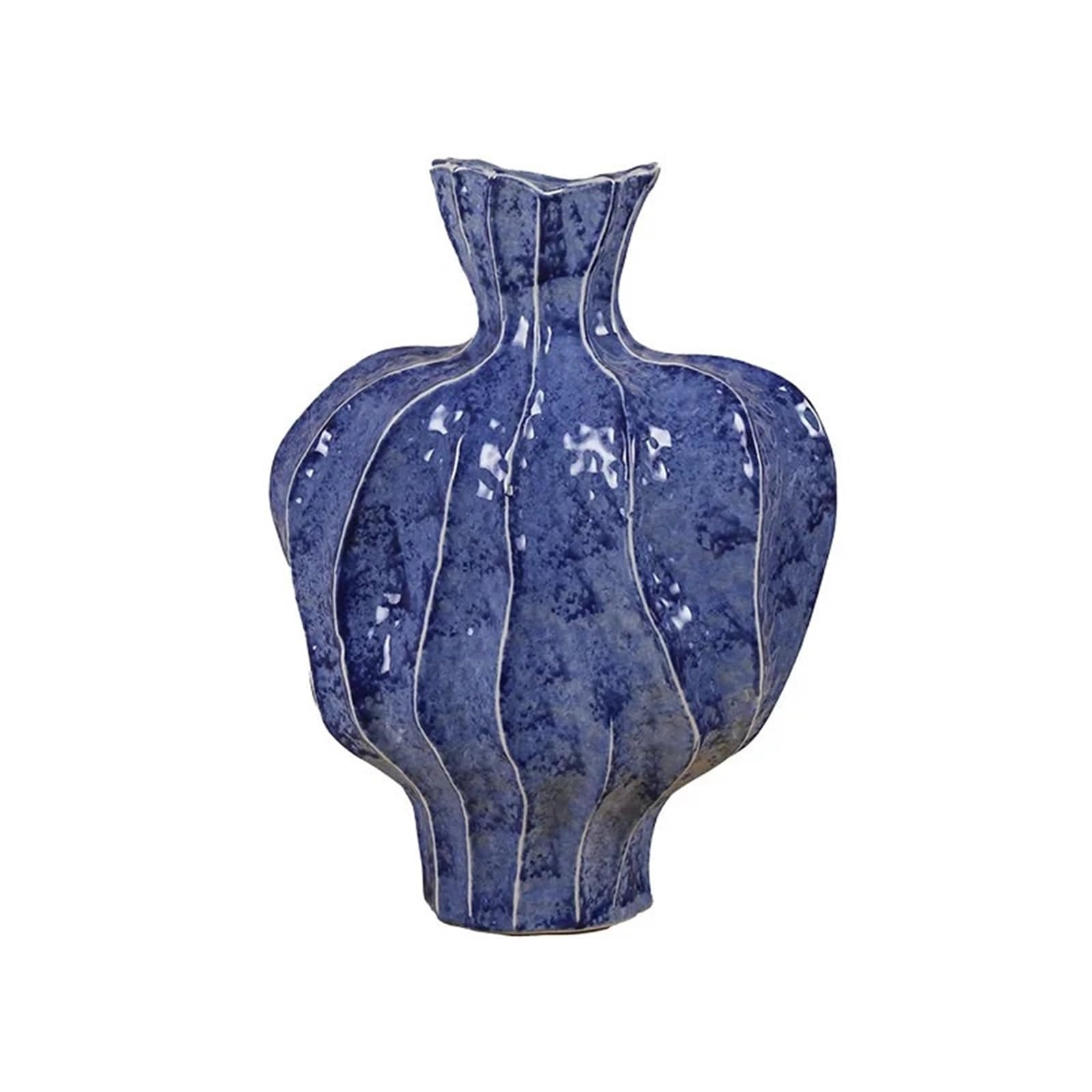 Blue And White Porcelain Irregular Vase Plant Pot Table Decoration Artificial Flower Decorative Flowers Arrangement Floral Vases