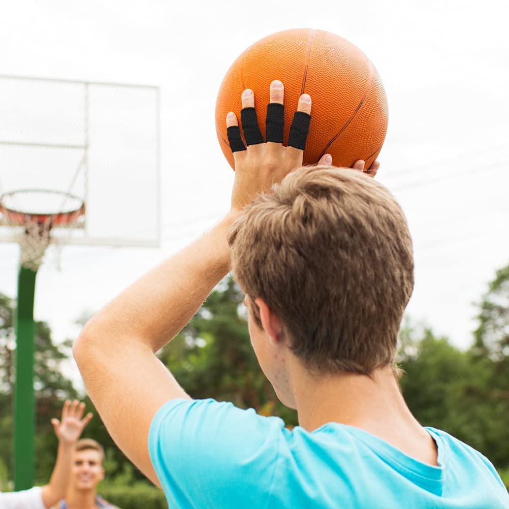 20 PCS Finger Sleeves Protectors, Sport Finger Sleeves Thumb Brace Support Finger Brace Elastic Thumb Sleeves for Relieving Pain Arthritis Trigger Finger(Black+Skin tone): Industrial & Scientific