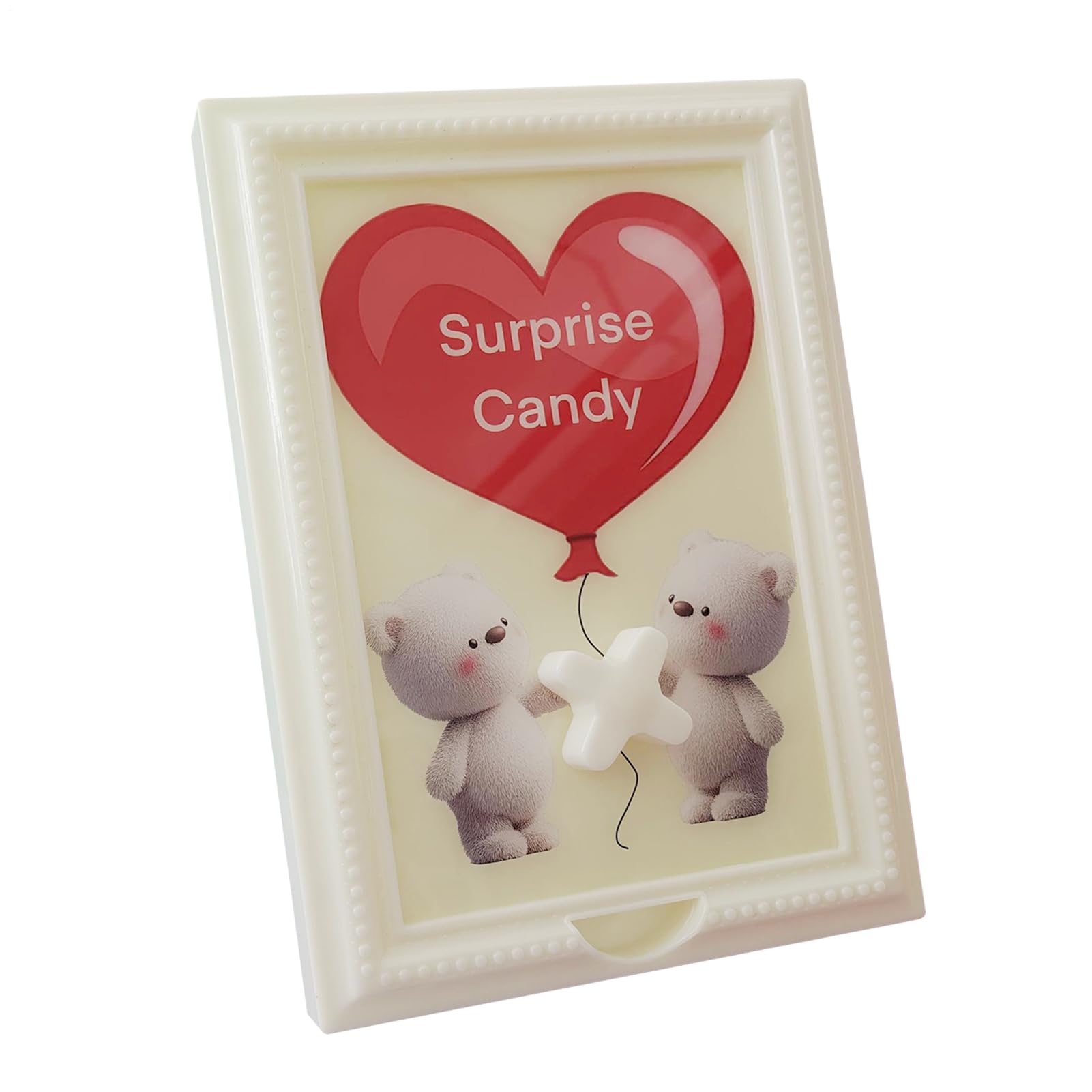 Cadre pour bonbons et machine à boules de gomme ours de Noël comme cadeau de table