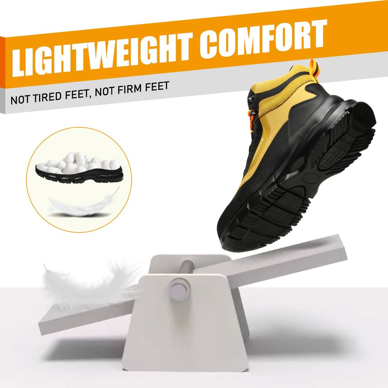 Steel Toe Work Shoes for Men Women Lightweight Comfortable Industrial & Construction Safety Boots