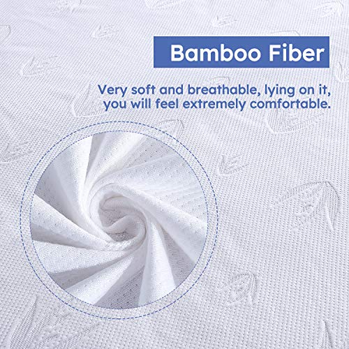 DOWNCOOL Queen Mattress Protector Cover, Ultra Soft Breathable Fitted Bamboo Mattress Protector