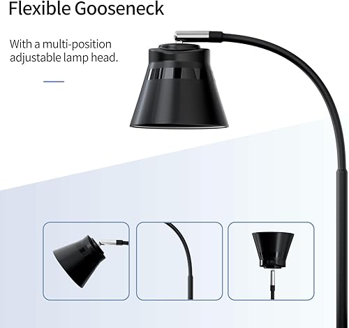 Miniatura 7 de AXX TU08 - Lámpara de escritorio LED pequeña con puerto de carga USB, 650 lúmenes, 3 modos de color, atenuación de 5 toques, temporizador de 3060