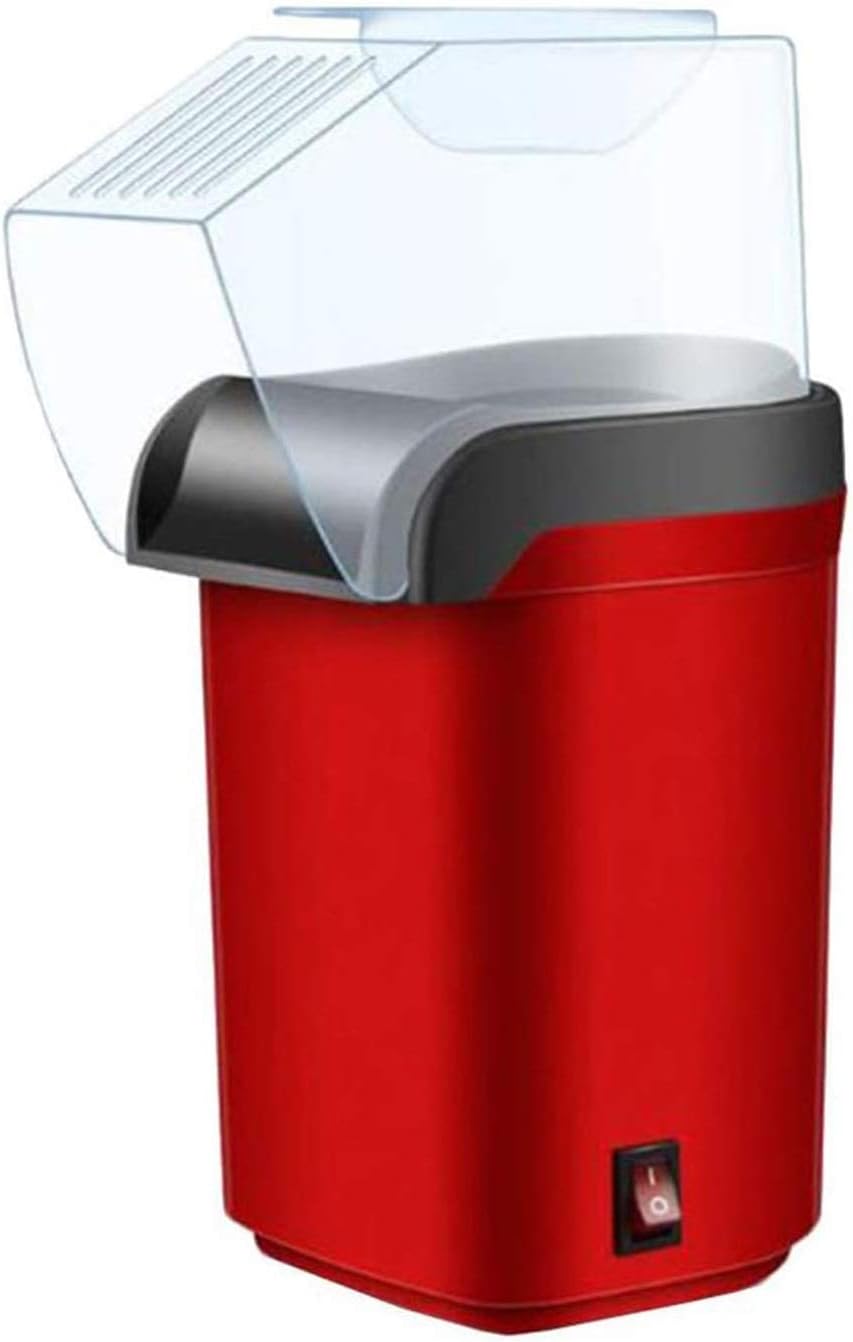JJSFJH Popcorn Machine, Popcorn Maker, Hot Air Oil Wide-Caliber Household Electric Machine Mini Corn Popper, with Top Lid, for Home Family and Party