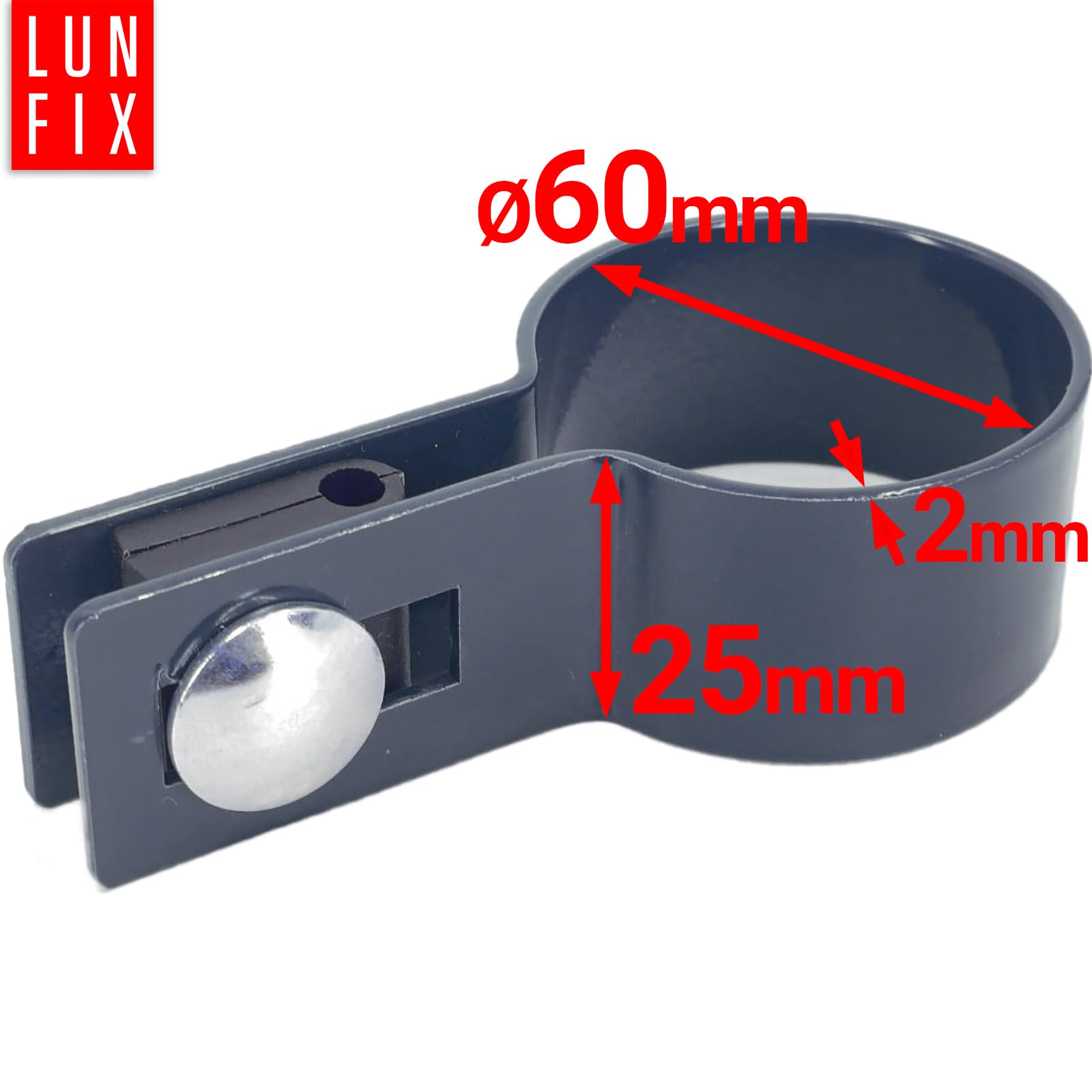 Endschelle Rund Ø60 mm Für Pfosten, Graphit Zaunschelle, Befestigungsschelle, Schellen Für Zaunpfosten, Doppelstabmattenzaun Verbinder, Für Gittermatten und Stabmattenzaun Zubehör