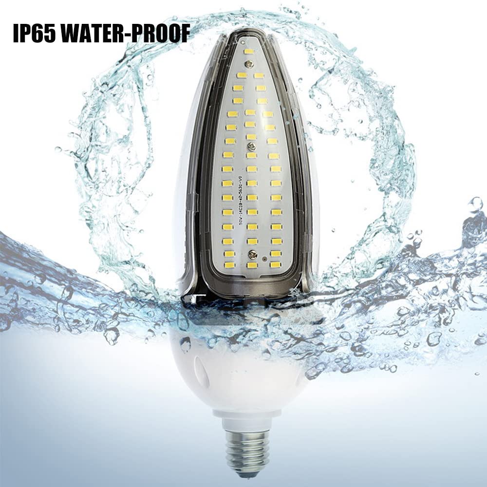 Lot de 2 Ampoule LED maïs 50W, 500W Équivalent Ampoules, 6000Lumen ultra-lumineux E27/E40, 3000K Blanc Chaud, pour Entrepôt Atelier Garage (3000K)