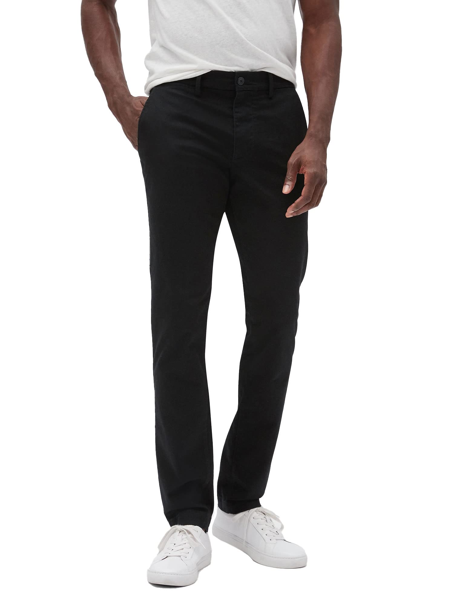 Gap Men's True Black Essential Slim Fit Khaki Chino Pants, 34W X 32L