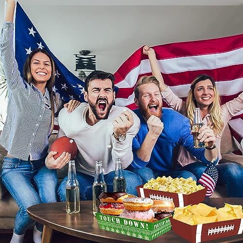 50Pcs Football Party Favors & Supplies - Paper Food Tray, Disposable Serving Boats for Football Birthday Party & Superbowl Decor - Image 6
