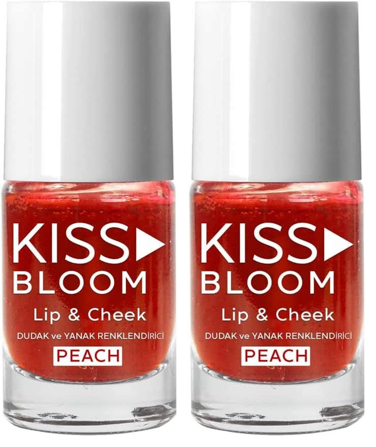 KISS & BLOOM Doğal Görünümlü Dudak ve Yanak Renklendirici Lip & Cheek Peach 11 ml (2 paketi)