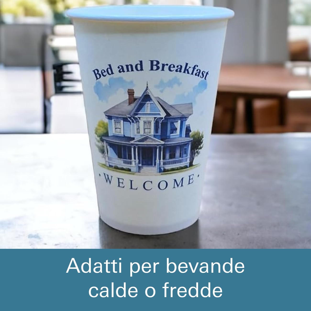 Generico Mecup Vasos desechables de papel envueltos individualmente Taza desechable bebidas calientes y frías para hotel o b&b (800, B&B)