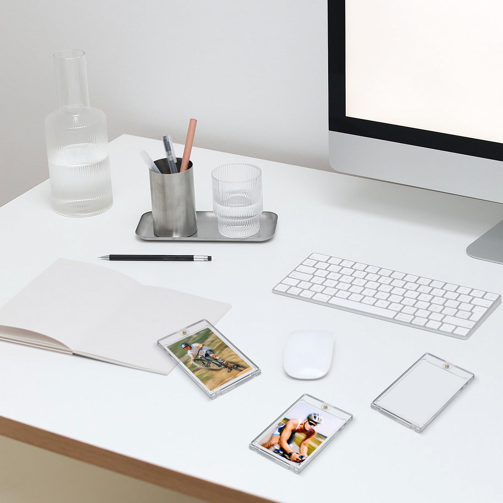 DOITOOL 30 Pièces Porte-cartes Magnétique Transparent en Plastique