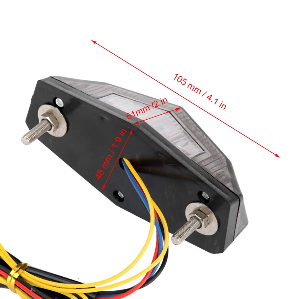 Yctze Lámpara de cola LED modificada para motocicleta, luz de advertencia de luz trasera Luz trasera con señal de freno