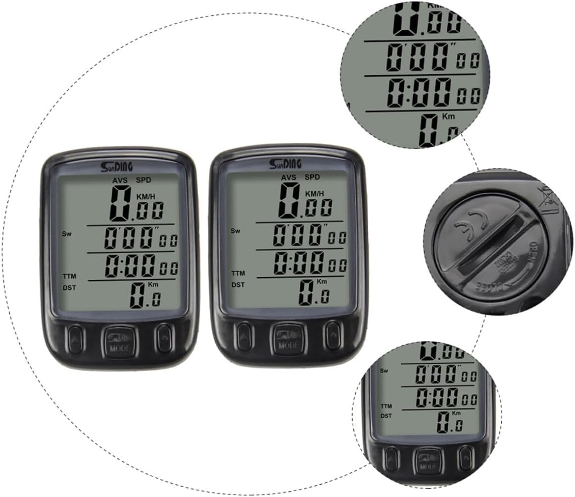 WDX- 2 Set di cronometro for Bicicletta tachimetro for Bicicletta sensore tachimetro for Bicicletta contachilometri Nero in plastica di ingegneria cablata Misurazione della velocità