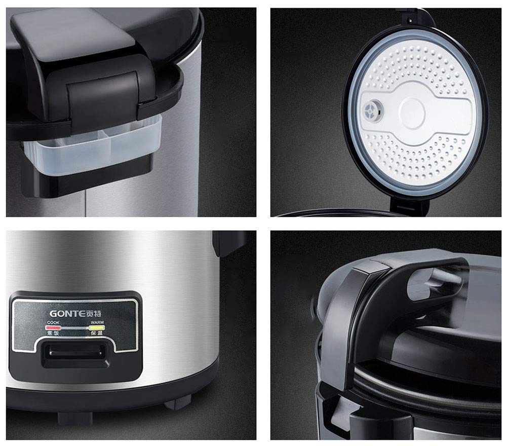 Cuociriso Elettrico 10-18L di Grande Capacità, Pentola Interna Antiaderente, Cottura Automatica, Pulizia Facile, Tenere in Caldo