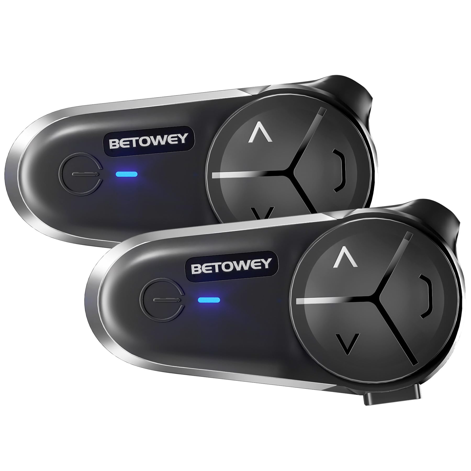 BETOWEY Interfono Moto Bluetooth Coppia BT-S5, Dotato Di Bluetooth V5.3, Audio Multitasking, Due Tipi Di Microfoni, Adatto A 10 Piloti, Confezione Doppia