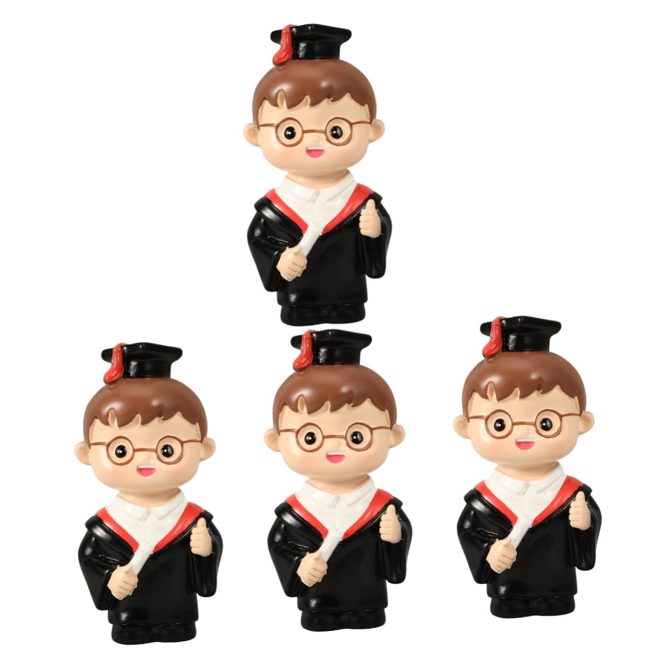 Amosfun 4 Stück Kuchendekoration Abschlusskuchendekoration Partydekoration Harz Graduiertenkuchendekoration Figuren Harzkuchenornament Kuchendekoration Topper