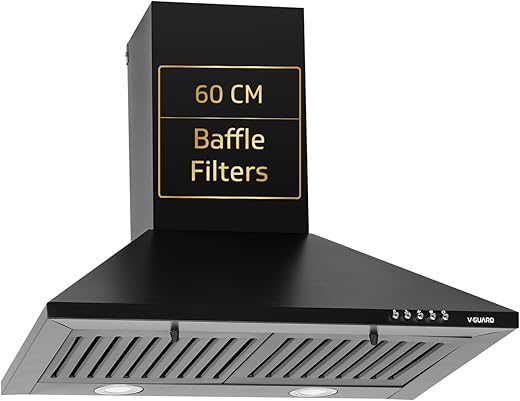 V-Guard M10 Pro Chimney for Kitchen| High Suction Power of 900 m3/h | Push-Button Controls | Baffle Filter | Free Cleaning Contract