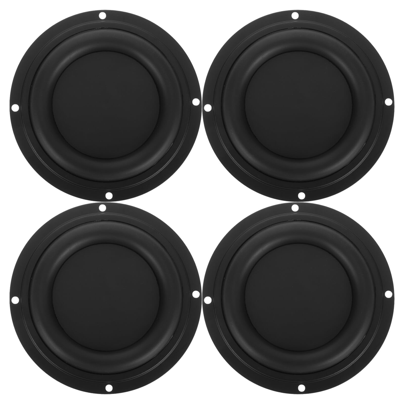 4 Pièces Plaque Vibrante Ronde en Caoutchouc pour Radiateur Passif de Basse, Diaphragme de Haut-parleur Facile à Installer, Accessoire Automobile pour Woofer