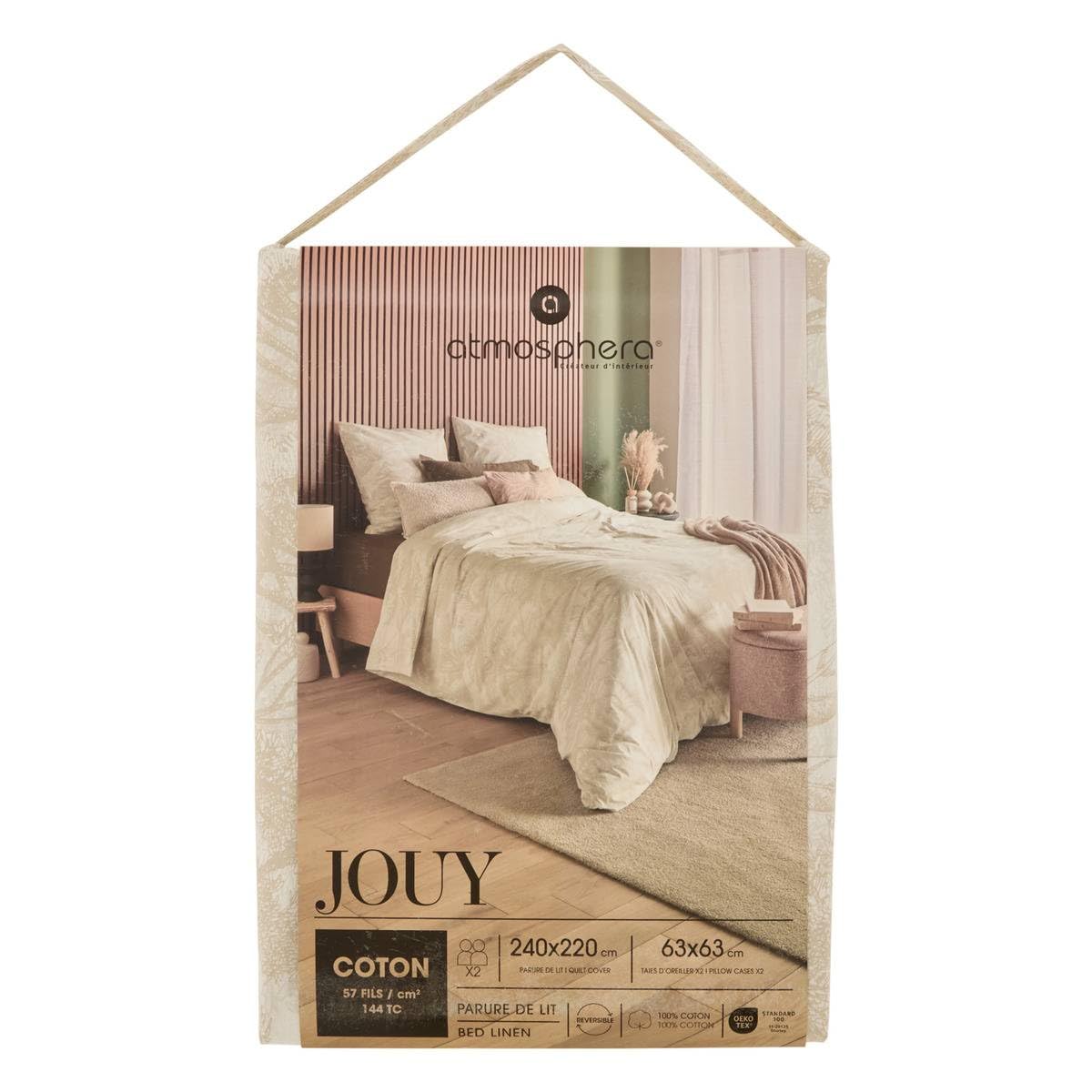 Atmosphera - Parure de lit jouy 220x240cm Beige