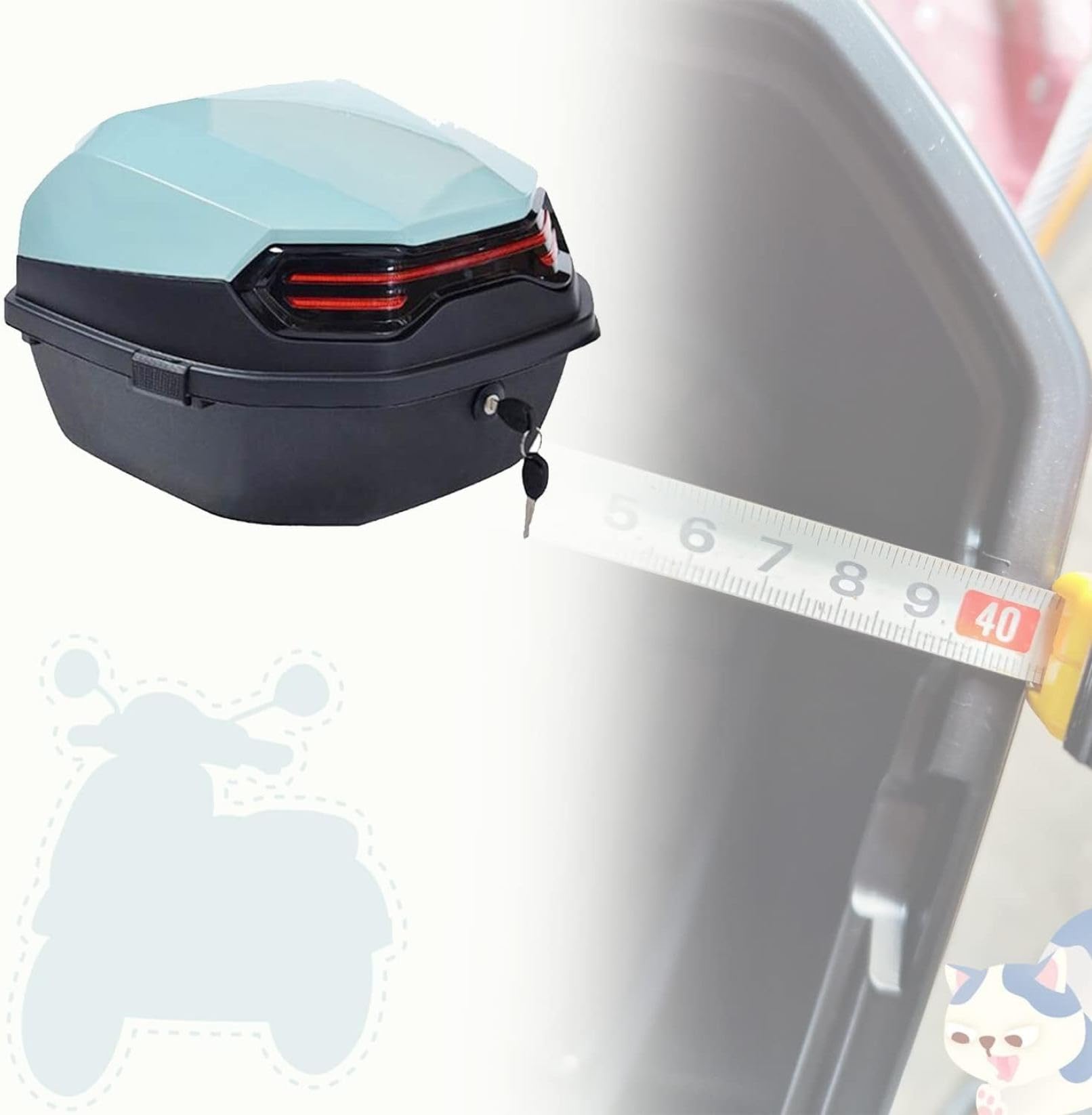 Amazon | バイク用 リアボックス 汎用 バイクボックス トップケース