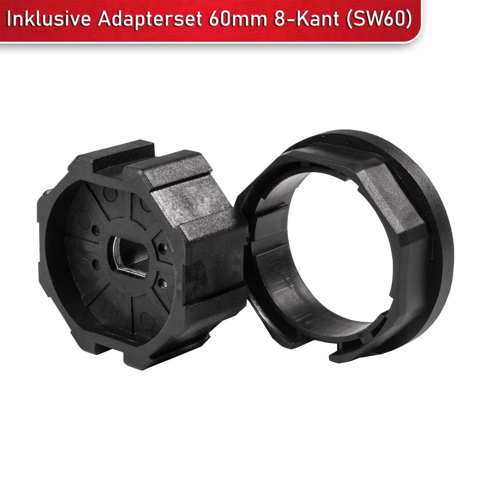 INOVATEC Rollladenmotor Set INO-M 20 Nm, 45 kg Zugkraft, 60 mm 8-Kant Welle inkl. höhenverstellbarem Abrolllager