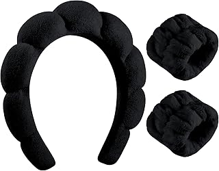 Sponge Spa Headband for Women, Black Makeup Headband and...