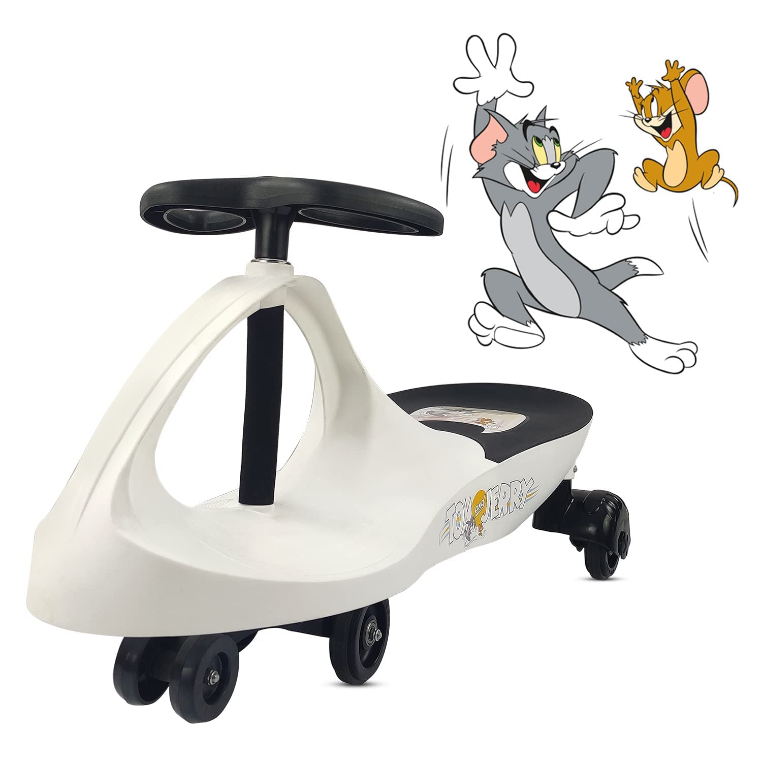 Nhr Tom & Jerry Magic Swing Car, Ride On, Swing Magic Car Ride On for Kids with Scratch Free Wheels, ( Suitable for 3+ Years, 40 Kgs Weight Capacity, White ) (B0BHWYRGH4) Amazon Price History, Amazon Price Tracker