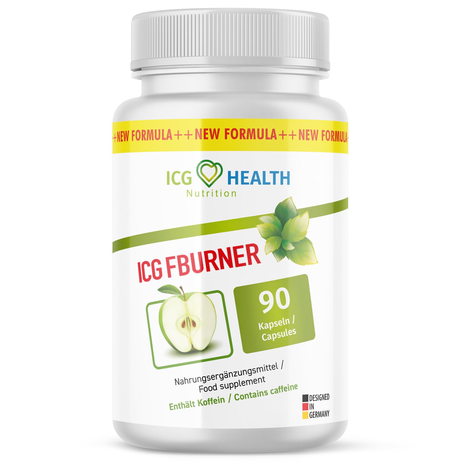 ICG FBURNER Health Nutrition | mit natürlichen Inhaltsstoffen | F Burn für Frau und Mann | 90 Kapseln 1x
