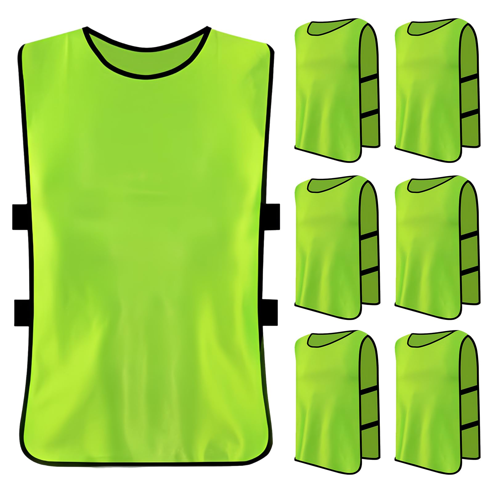 6 x Football Training Bibs, Scrimmage Training Vests Children, Sports Bibs Youth, Sports Training Mesh Bibs, Soccer Bibs, Netball Bibs Kids, Football Bibs Kids for Rugby Cricket Hockey