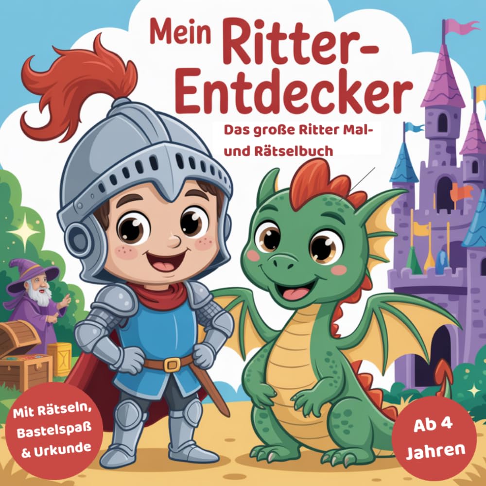 Mein Ritter-Entdecker - Das große Ritter Mal- und Rätselbuch für Kinder ab 4 Jahren