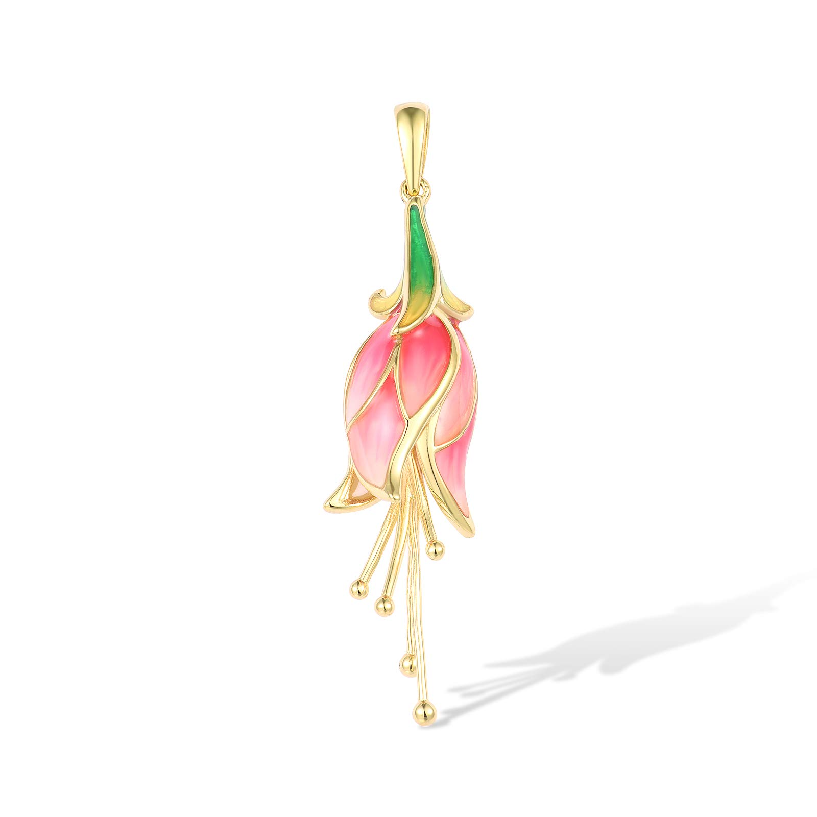 Santuzza925 Sterling Silver Handmade Enamel Flower Pendants for Women