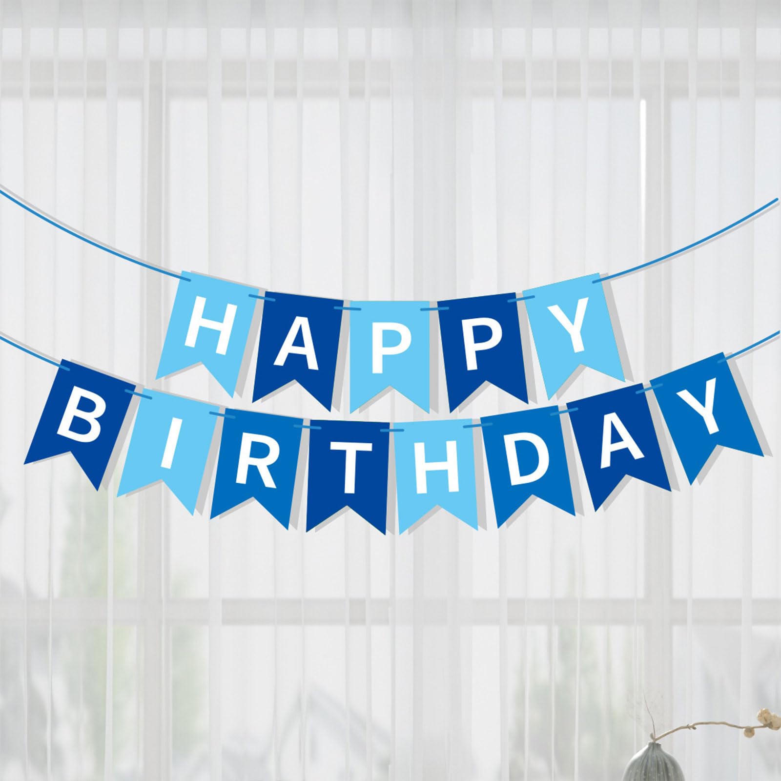 Amazon.co.jp: Happy Birthday ガーランド 誕生日 飾り付け ブルー