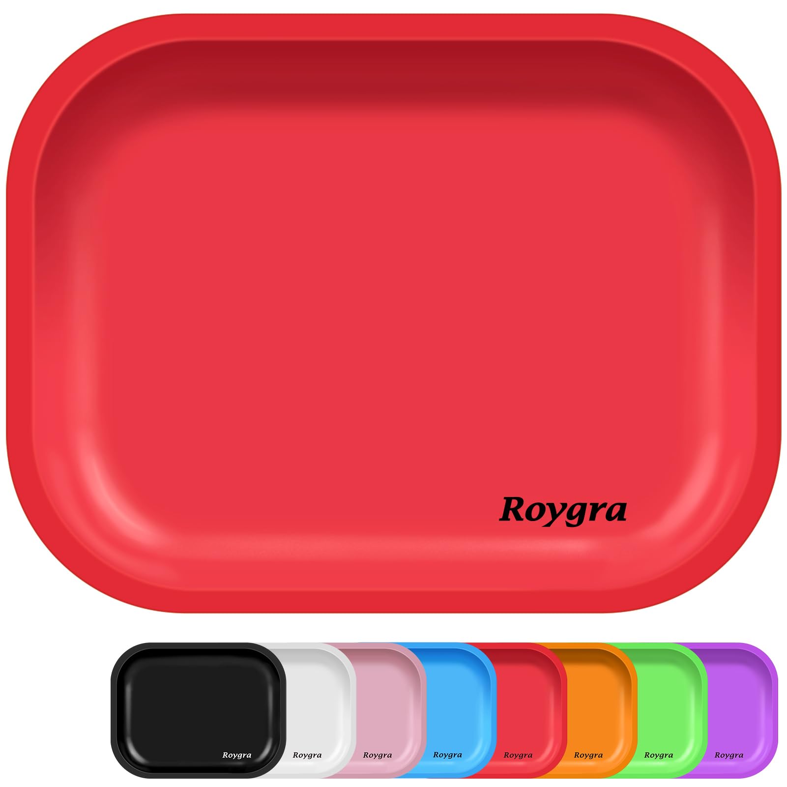 roygra Rolling Tray, Metal Decorative Display Tray, Tabletop Storage Tray
