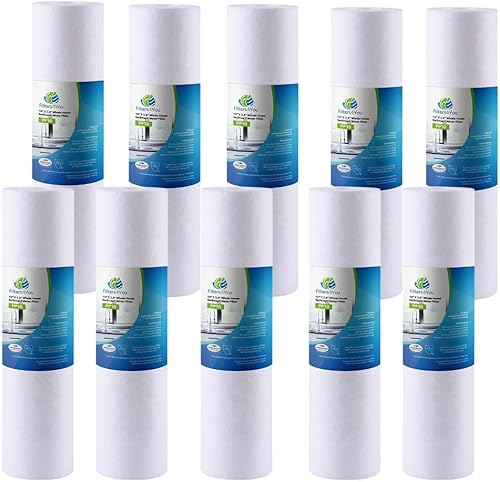 CFS Paquete de 10 cartuchos de filtro de agua de sedimentos de polipropileno compatibles con modelos GE GXWH20S - Elimina el mal gusto - Cartucho de