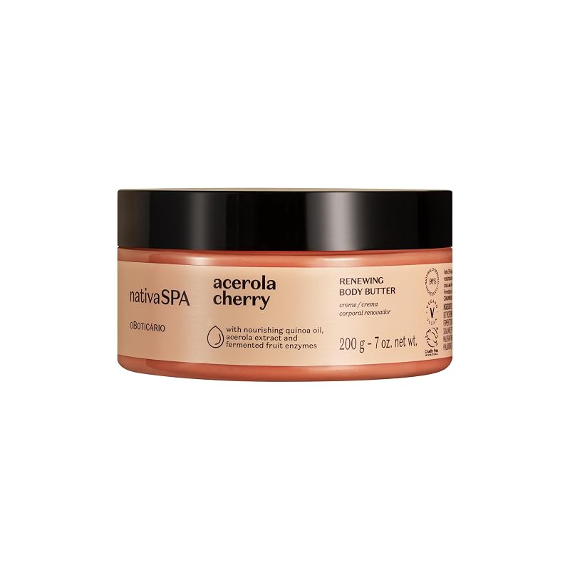 Manteiga Corporal Hidratante de Acerola e Cereja NATIVA SPA O BOTICÁRIO, 198 g