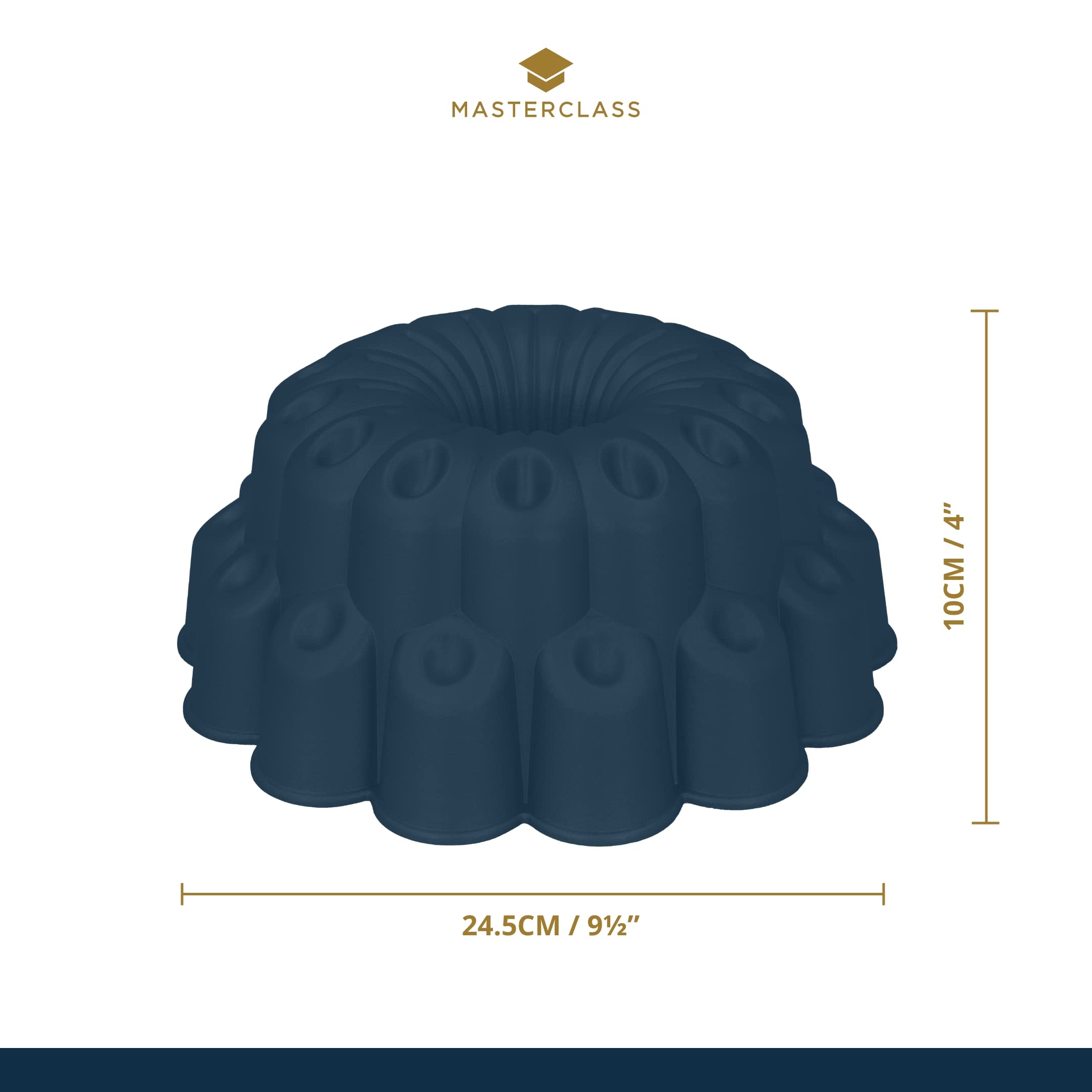 MasterClass 24cm Decorative Cake Tin, Non-Stick and Anti-Scratch Cast Aluminium Pan, Decorative Button Design Cake Mould - Image 3