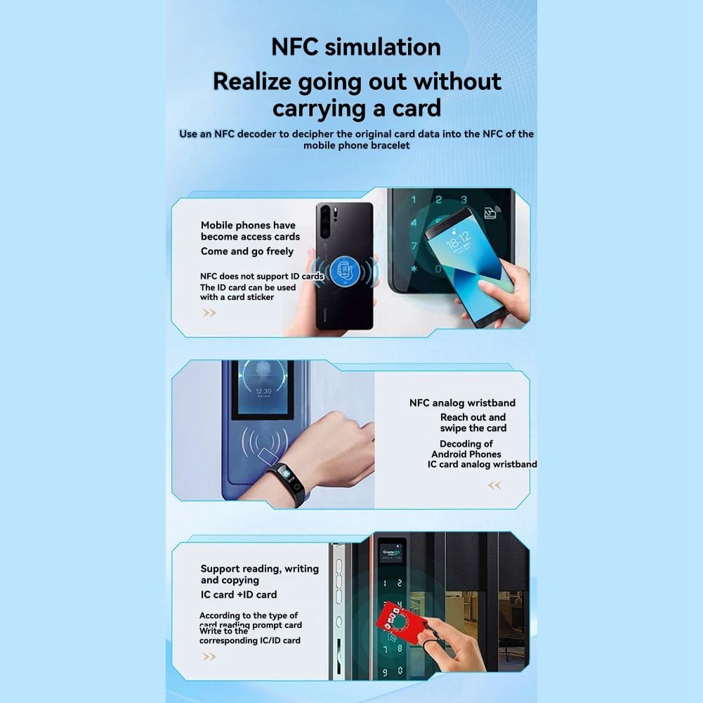 Lector de Tarjetas NFC Max, Grabador, Bluetooth, IC ID, RFID, Duplicador, Lector de Tarjetas con Cifrado para Ascensores, Compatible con Android e IOS, HarmonyOS.