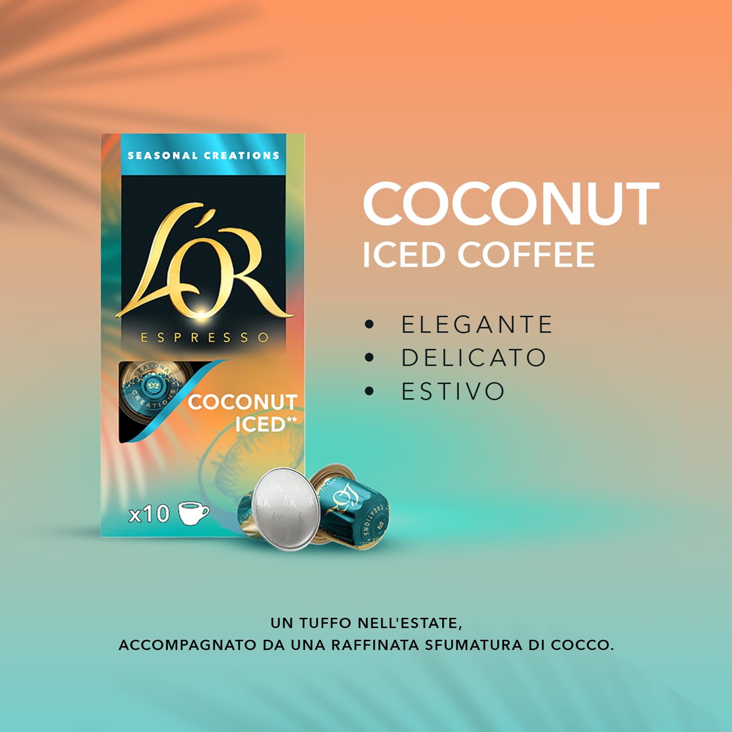 L'Or Capsule Caffè Espresso Coconut Iced - 100 Capsule | 10 confezioni da 10, Bevanda aromatizzata, in Alluminio, Compatibili con macchine Nespresso®* Original