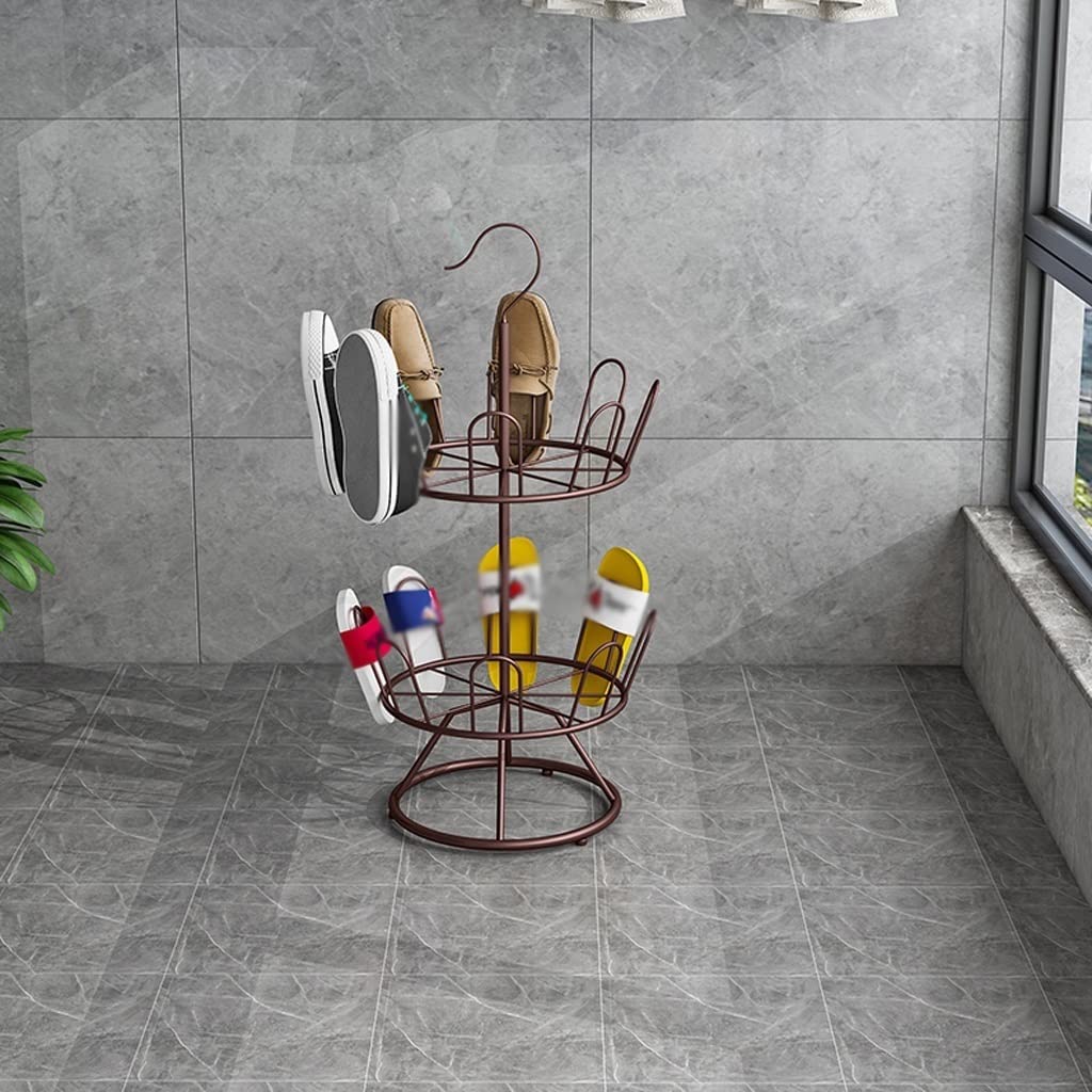 Étagère à chaussures avec crochets - Étagère à chaussures en fer - Parfait pour balcon, salon, chambre à coucher, couloir - Organiseur de chaussures multicouche EAN EAN