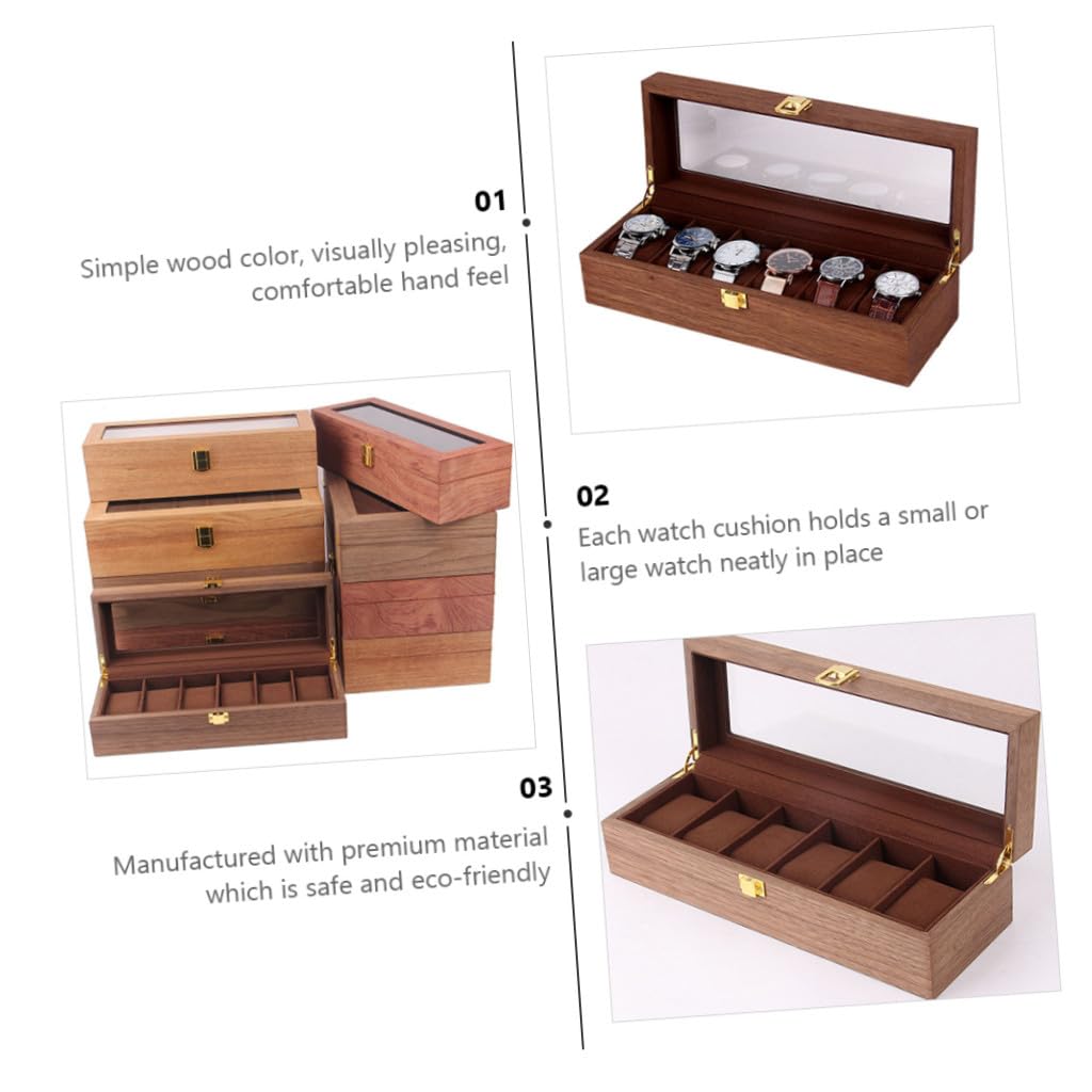 COLLBATH Estuche Relojes Caja Guardarelojes Organizador Ranuras Joyero Madera Duradero