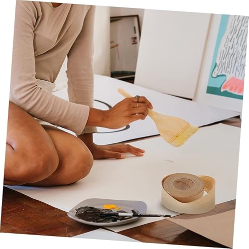 Miniatura 9 de STOBOK 2 rollos de cinta adhesiva Kraft Roll Cinta de embalaje Kraft fácil de usar cinta de sellado activada por agua para bricolaje y hogar