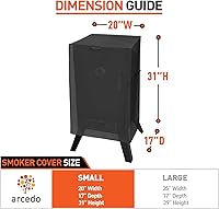 Vista 2 de Arcedo Funda para ahumador eléctrico de 30 pulgadas para ahumador Masterbuild, cubierta de parrilla impermeable resistente al agua, cubierta