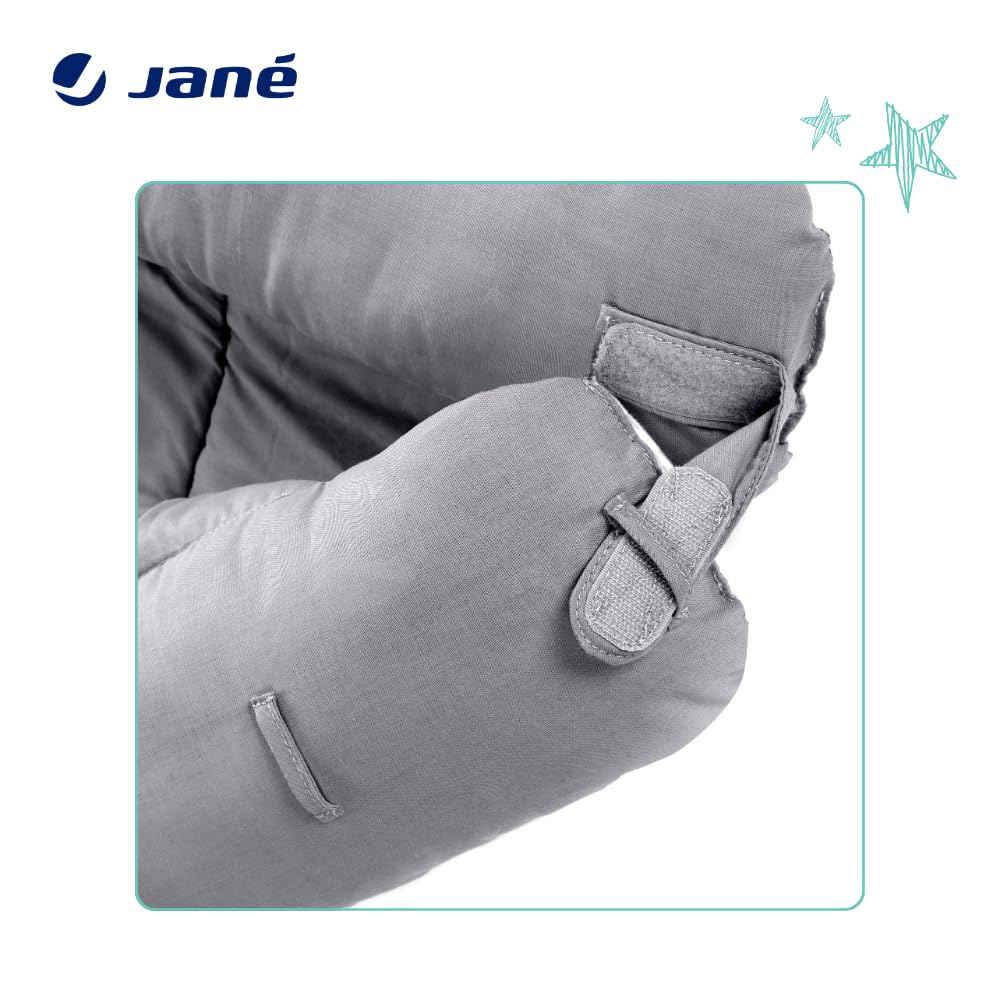 Jané Growing Cute, Nido Riduttore per Bebè, Favorisce lo Stato del Sonno, Reversibile, Traspirante, Grigio
