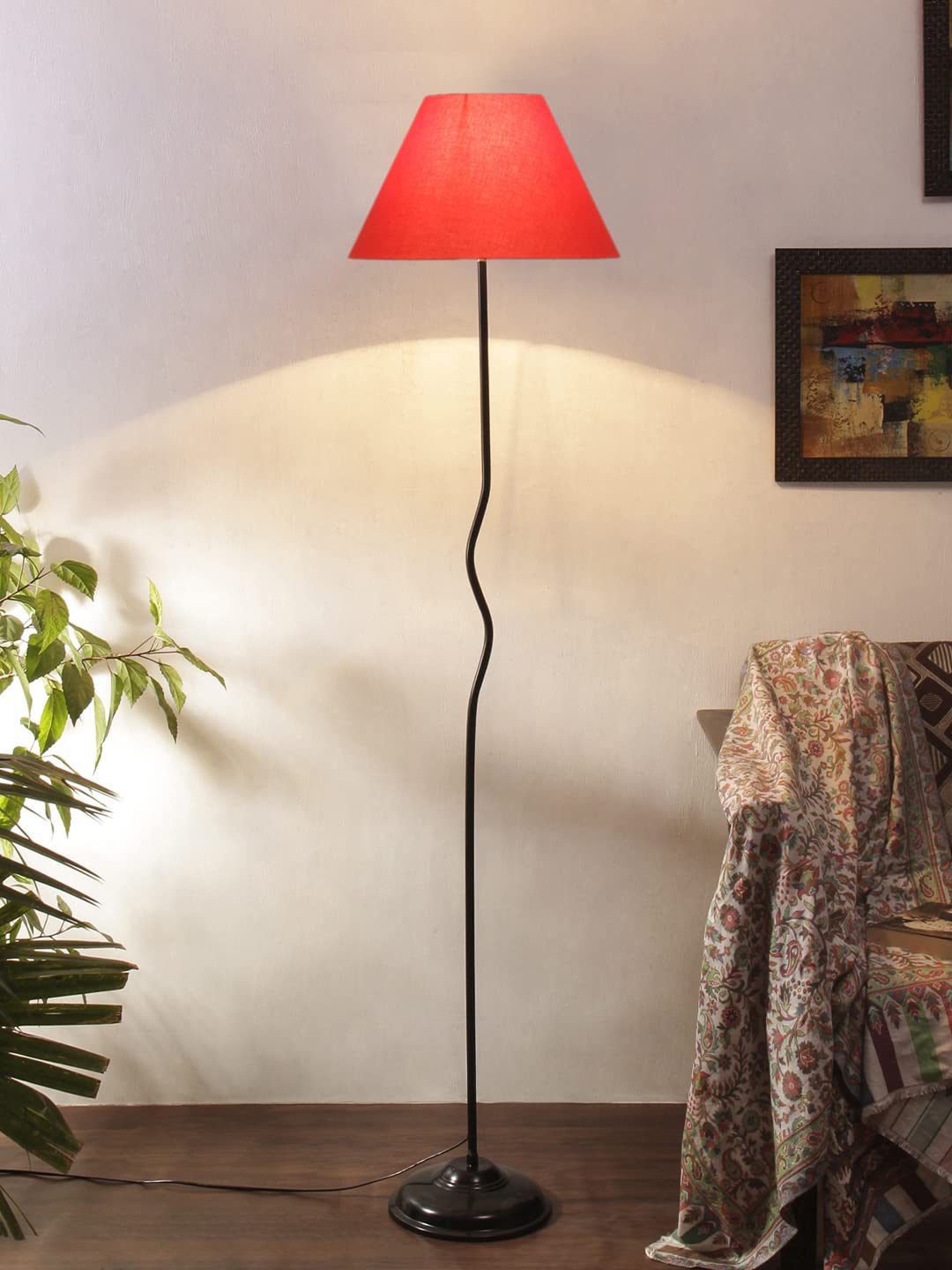 Devansh Orange Cotton Fabric Shade with Iron Floor lamp(MN17)-picture-17
