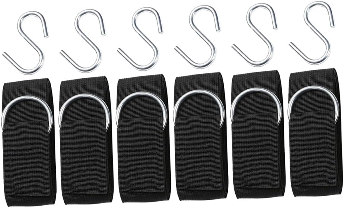 6pcs Adjustable Tree Hammock Straps with Reinforced Hanging Ropes and S-Hooks for Outdoor Swing and Hammock Setup in Backyard Or Camping