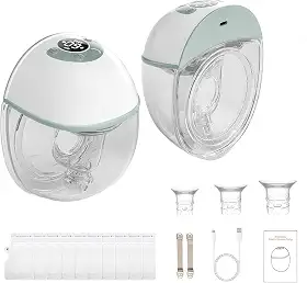 bomba de leite oculta sem as mãos(uma), Bomba de tirar leite elétrica vestível, 3 modos e 9 ajustes de marcha, design sem BPA e à prova de vazamentos, Quatro tamanhos de flange de 17 a 24 mm
