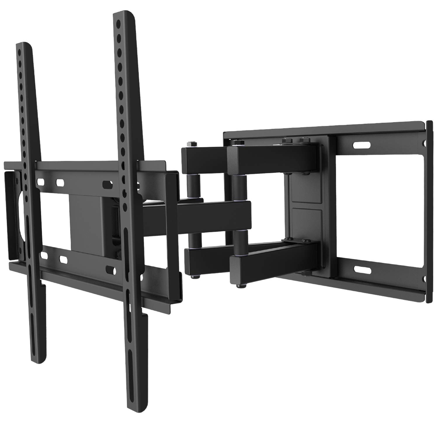 WALI TV Wall Mount Bracket Full Motion Articulating Extend Dual Arm for Most 26-55 inches LED, LCD, OLED Flat Screen TVs up to 99lbs VESA 400x400mm with Tilting for Display (-2), Black